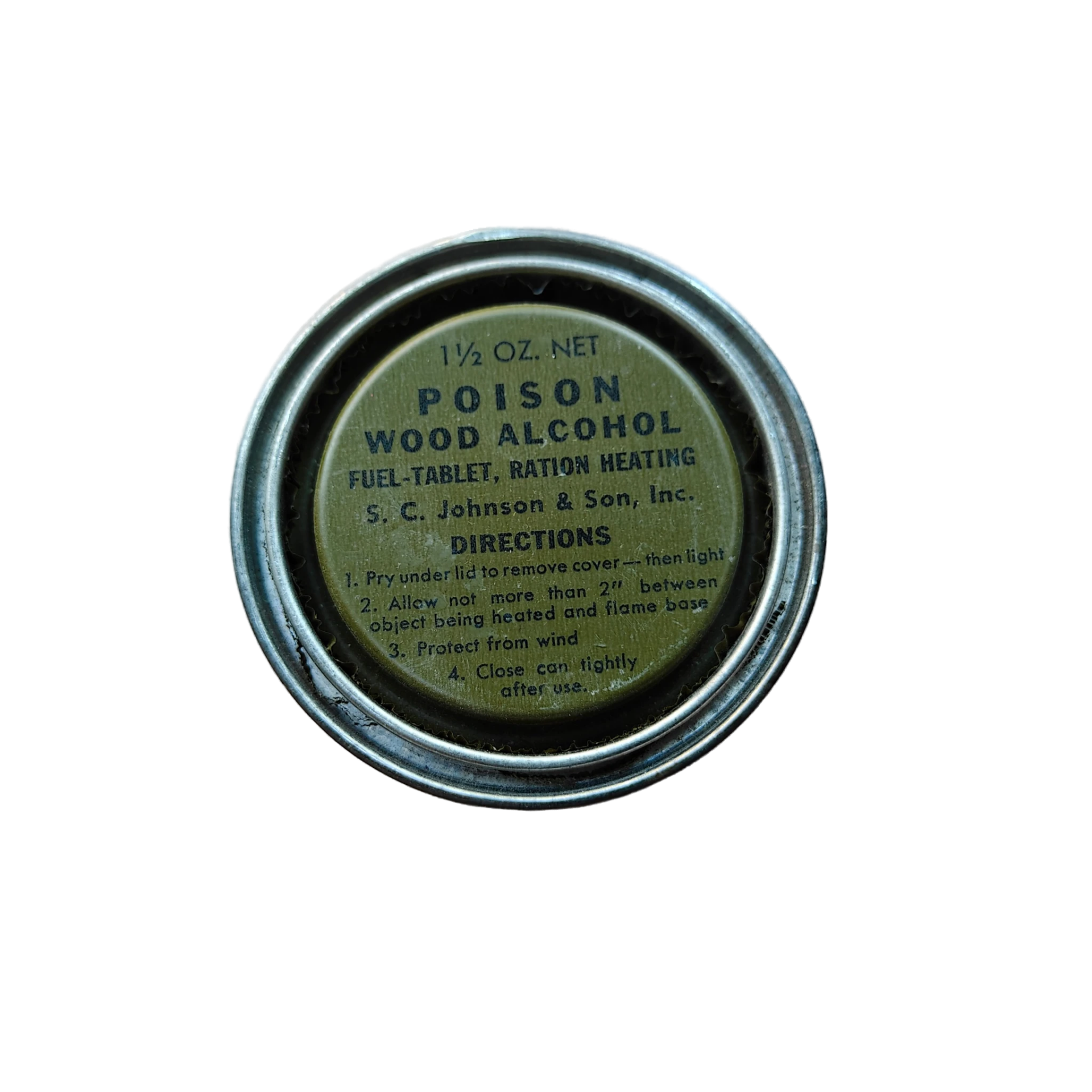 WWII US Wood Alcohol Tin