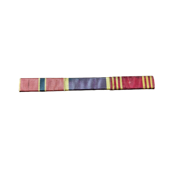 WWII US Ribbon Bar Bronze Star, Purple Heart, Good Conduct Medal 1
