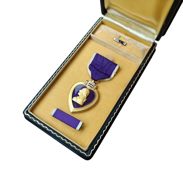 WWII US Purple Heart Medal With Box Numbered
