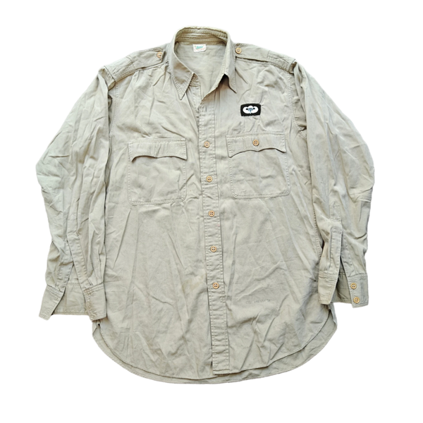 WWII US Khaki Officers Shirt With Jump Wing