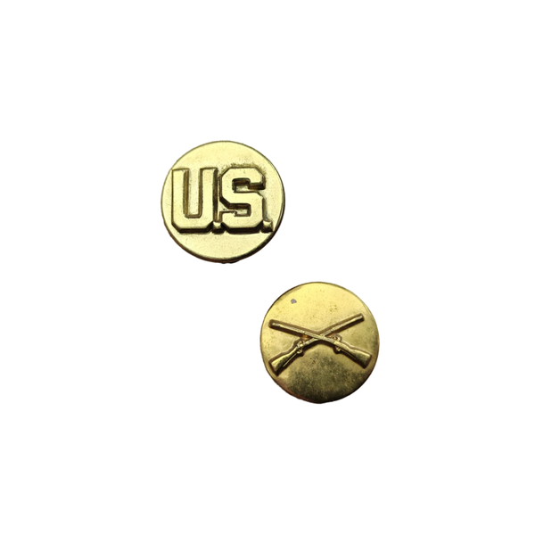 WWII US Collar Disc Set Infantry