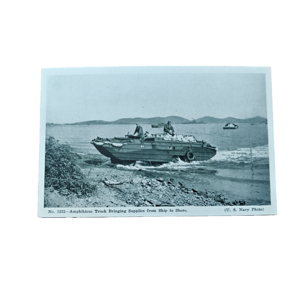 WWII USMC Postcard Amphibious Truck