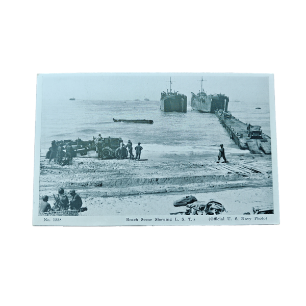 WWII USMC Postcard Beach Scene