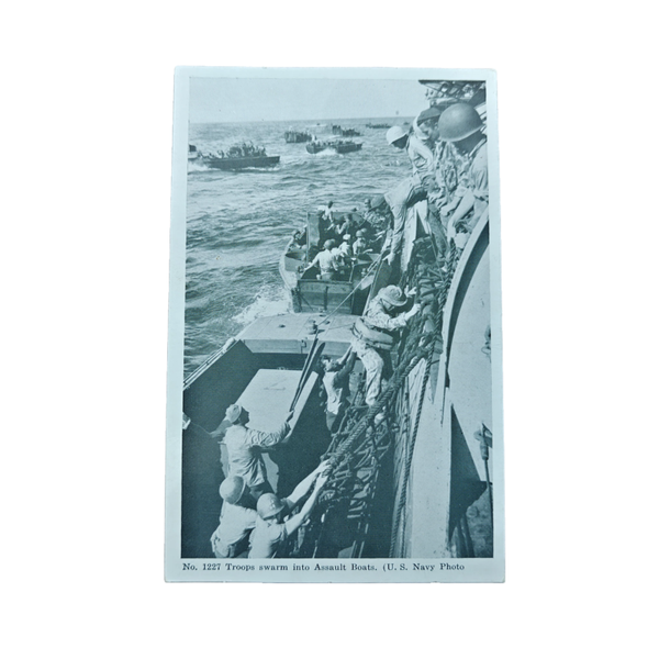 WWII USMC Postcard Assault Boats