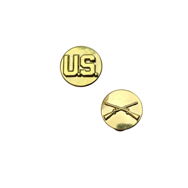 WWII US Collar Disc Set Infantry