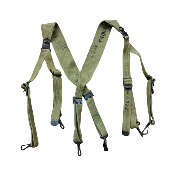 WWII US M-1936 Suspenders With Laundry Code