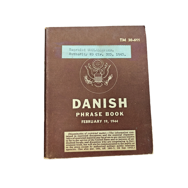 WWII US Danish Phrase Book