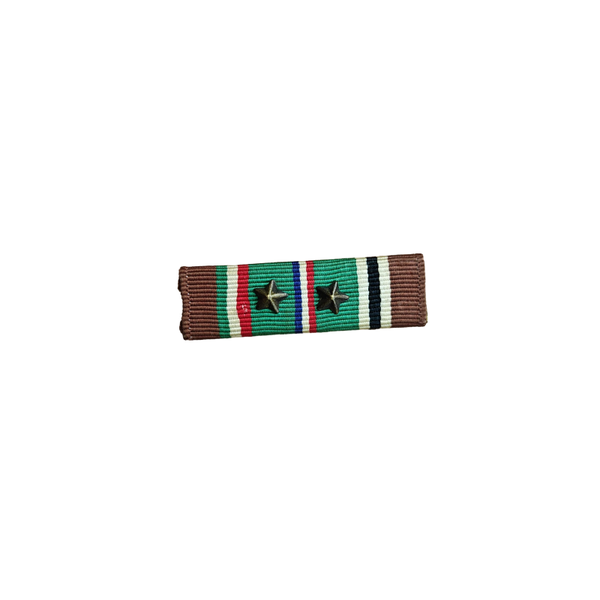 WWII US Ribbon Bar European/African Campaign Medal 2 Stars