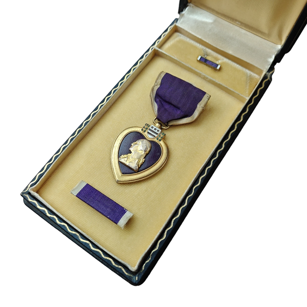 WWII US Purple Heart Medal With Box Numbered