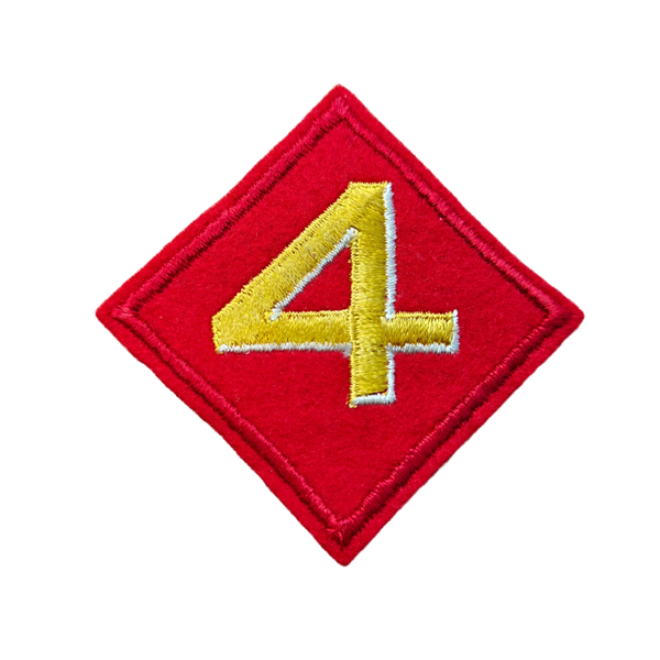 WWII US 4th Marine Division Patch Felt