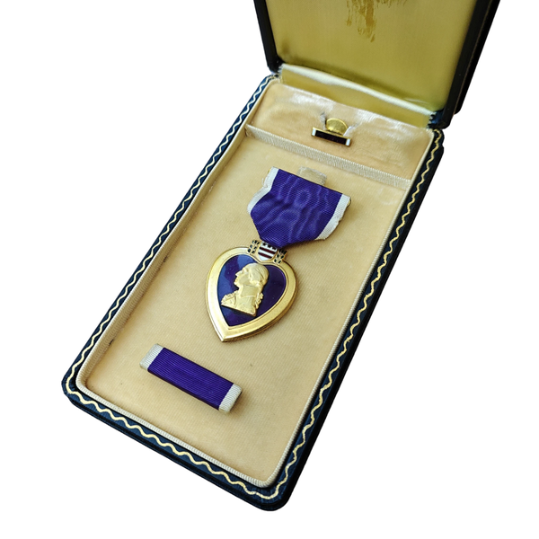 WWII US Purple Heart Medal With Box Numbered