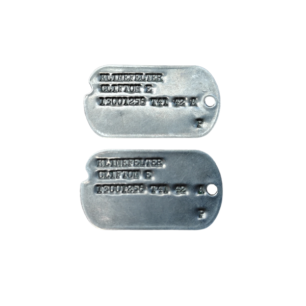 WWII US Dog Tag Set Klinefelter Medical Department