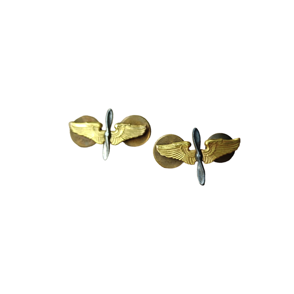 WWII US Collar Pin Set Air Force