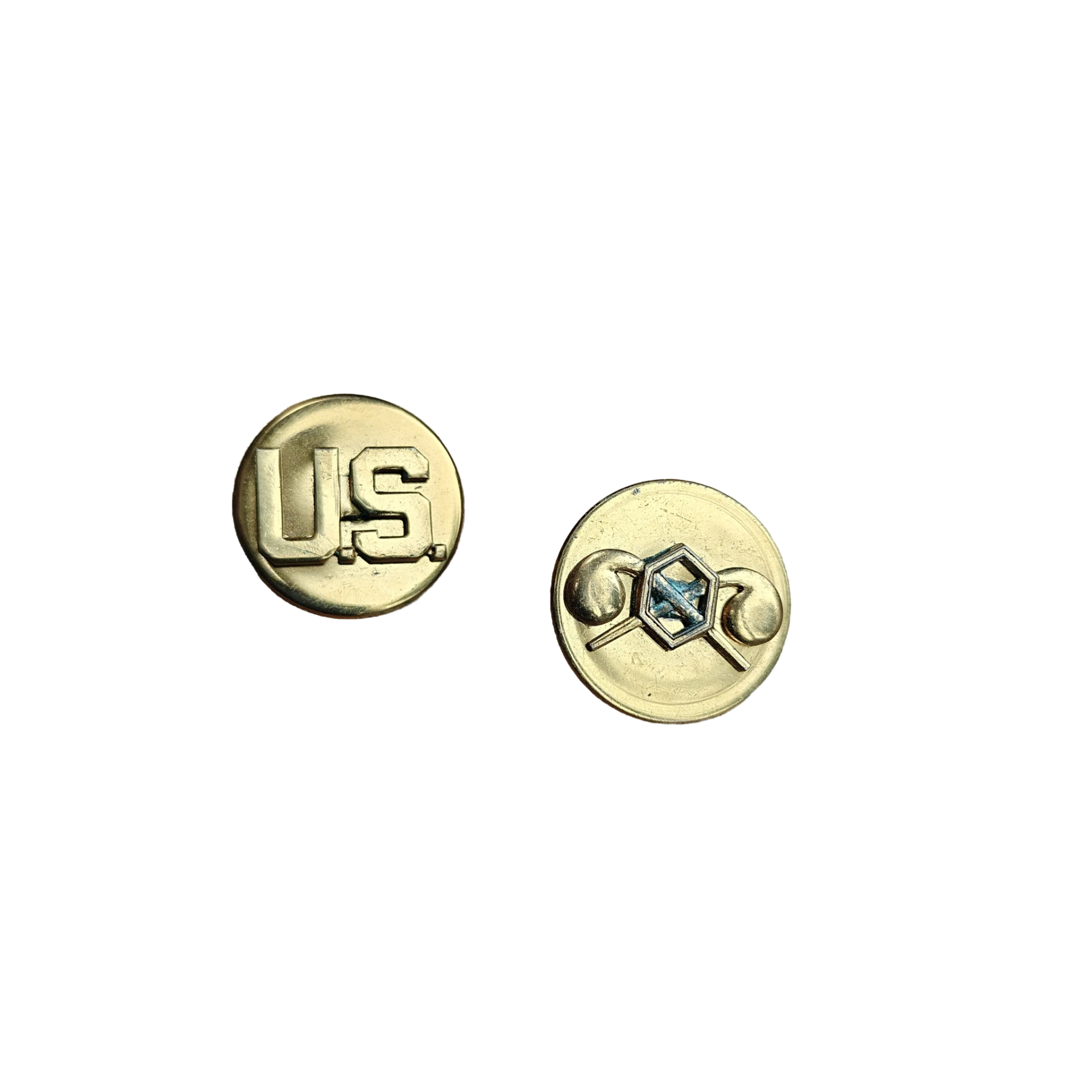 WWII US Collar Disc Set Chemical Corps