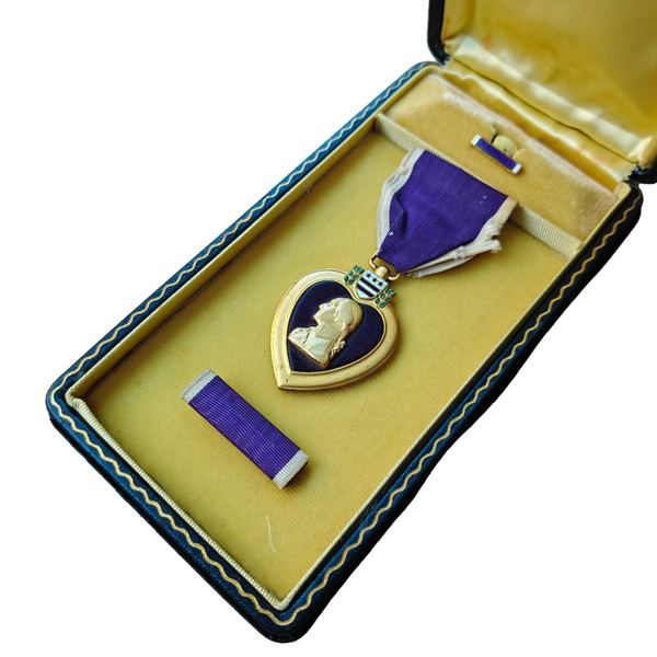 WWII US Purple Heart Medal With Box Numbered