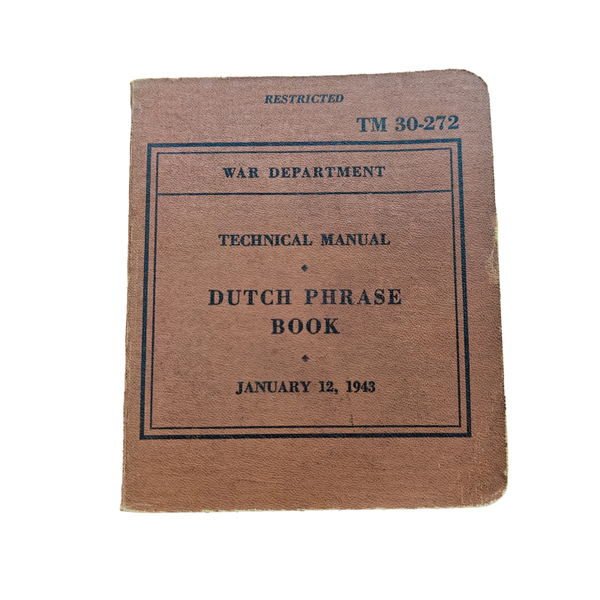 WWII US Dutch Phrase Book Rare