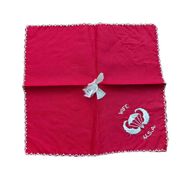 WWII US Airborne Paratrooper Sweetheart Handkerchief