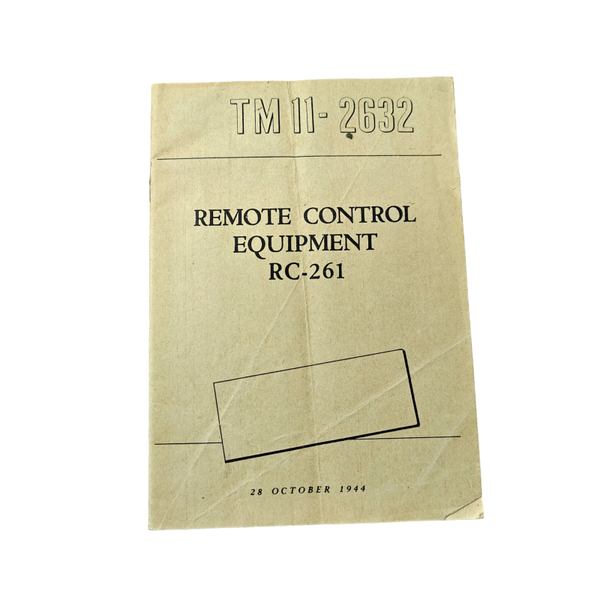 WWII US Field Manual Remote Control Equipment
