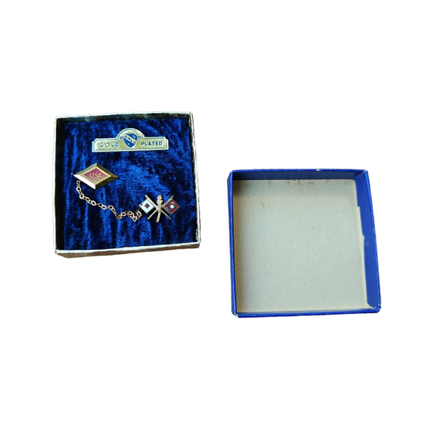 WWII US Sweetheart Signal Corps Pin In Box Small
