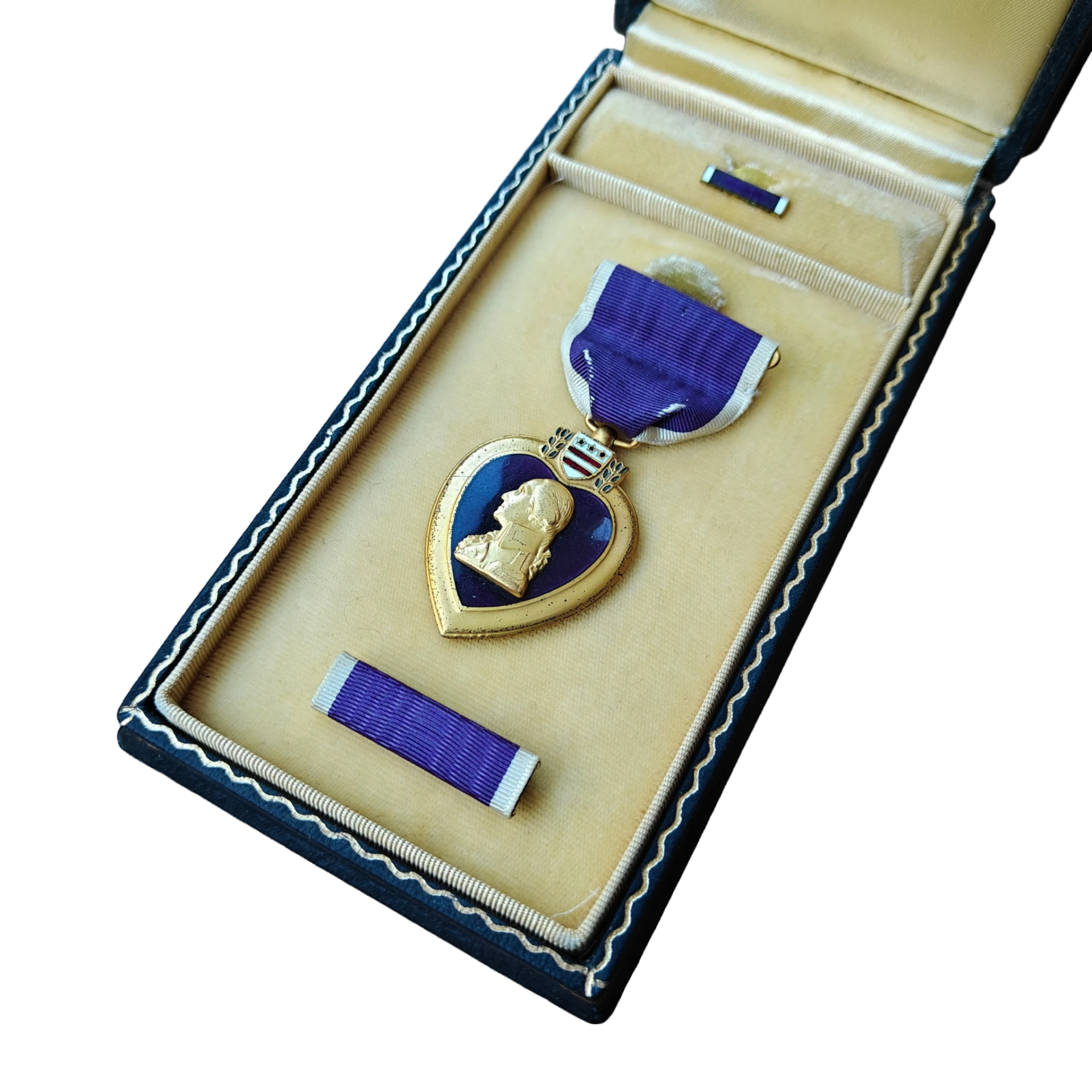 WWII US Purple Heart Medal With Box Numbered