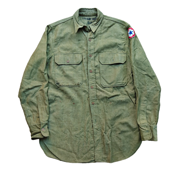 WWII US Heavy Used Wool Shirt Service Forces