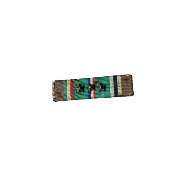 WWII US Ribbon Bar European/African Campaign Medal 3 Stars