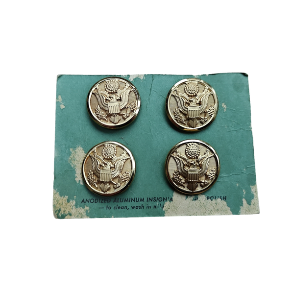 WWII US Officers Button Set On Card