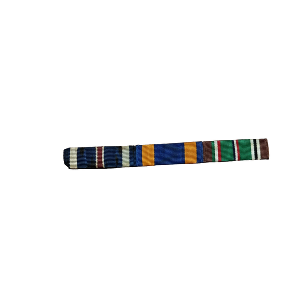 WWII US Ribbon Bar Flying Cross, Air Medal, Euro/Africa Campaign British Made
