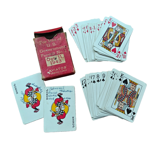 WWII US Playing Cards Red Cross Named