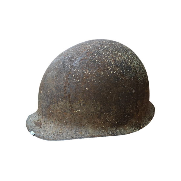 WWII US M1 Helmet Shell Ardennes Barnfind