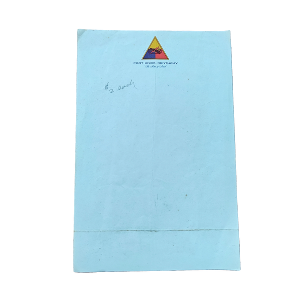 WWII US Armored Division Letter