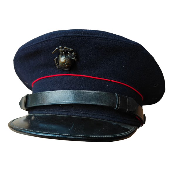 WWII USMC Wool EM/NCO Visor Cap Named