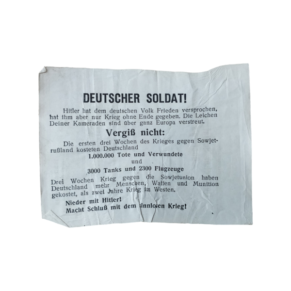 WWII German Pamphlet Deutscher Soldat