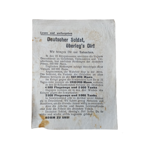 WWII German Pamphlet Deutscher Soldat