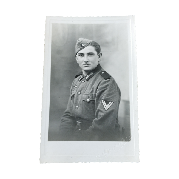WWII German Portrait Photograph Obergefreiter