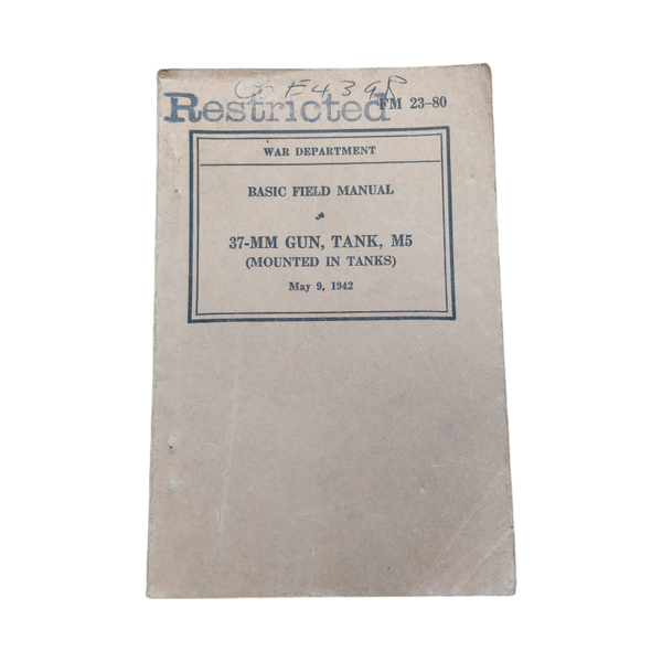 WWII US Field Manual 37MM Gun, Tank