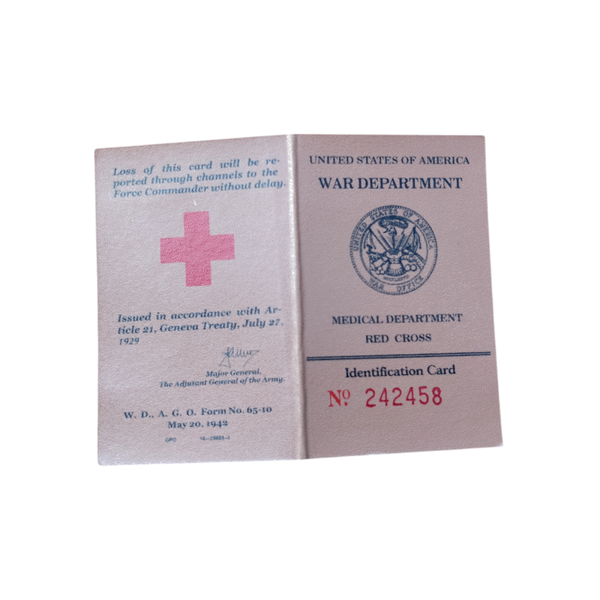 WWII US ID Card Unissued Red Cross