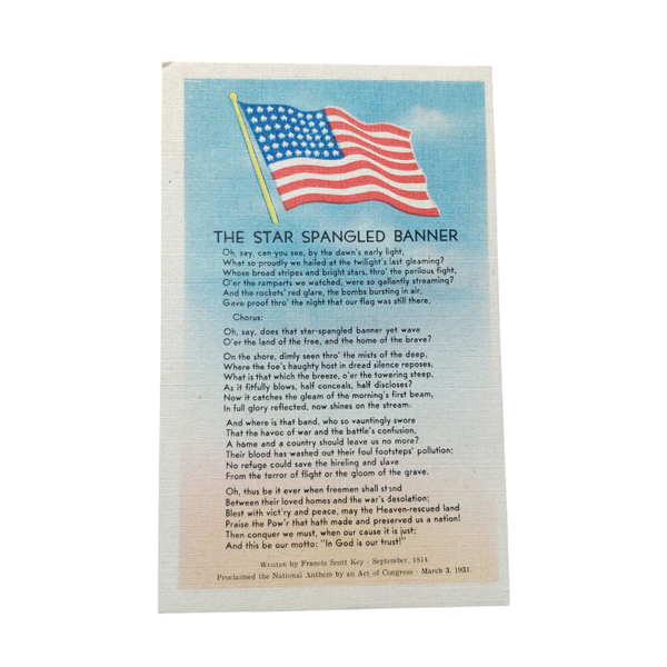 WWII US Postcard Flag