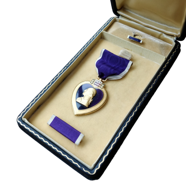 WWII US Purple Heart Medal With Box Numbered