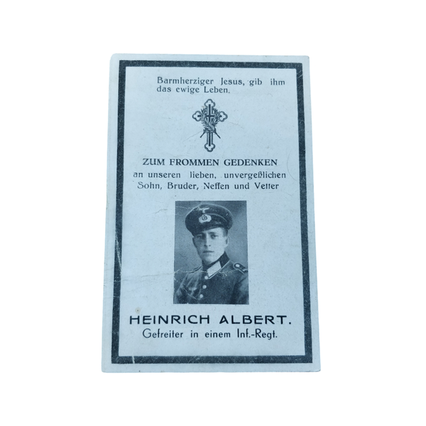 WWII German Death Card Infantry