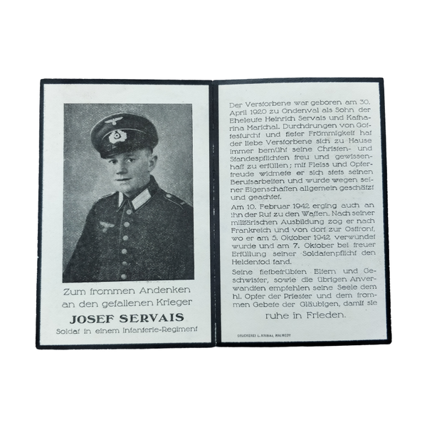 WWII German Death Card Infantry