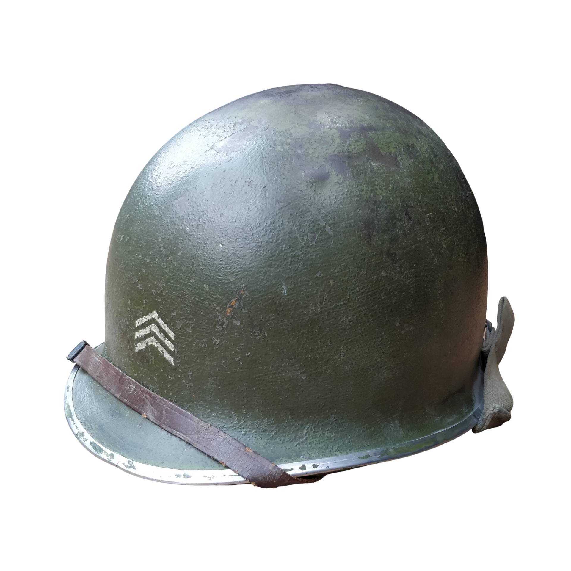 WWII US M1 Helmet Sergeant Named