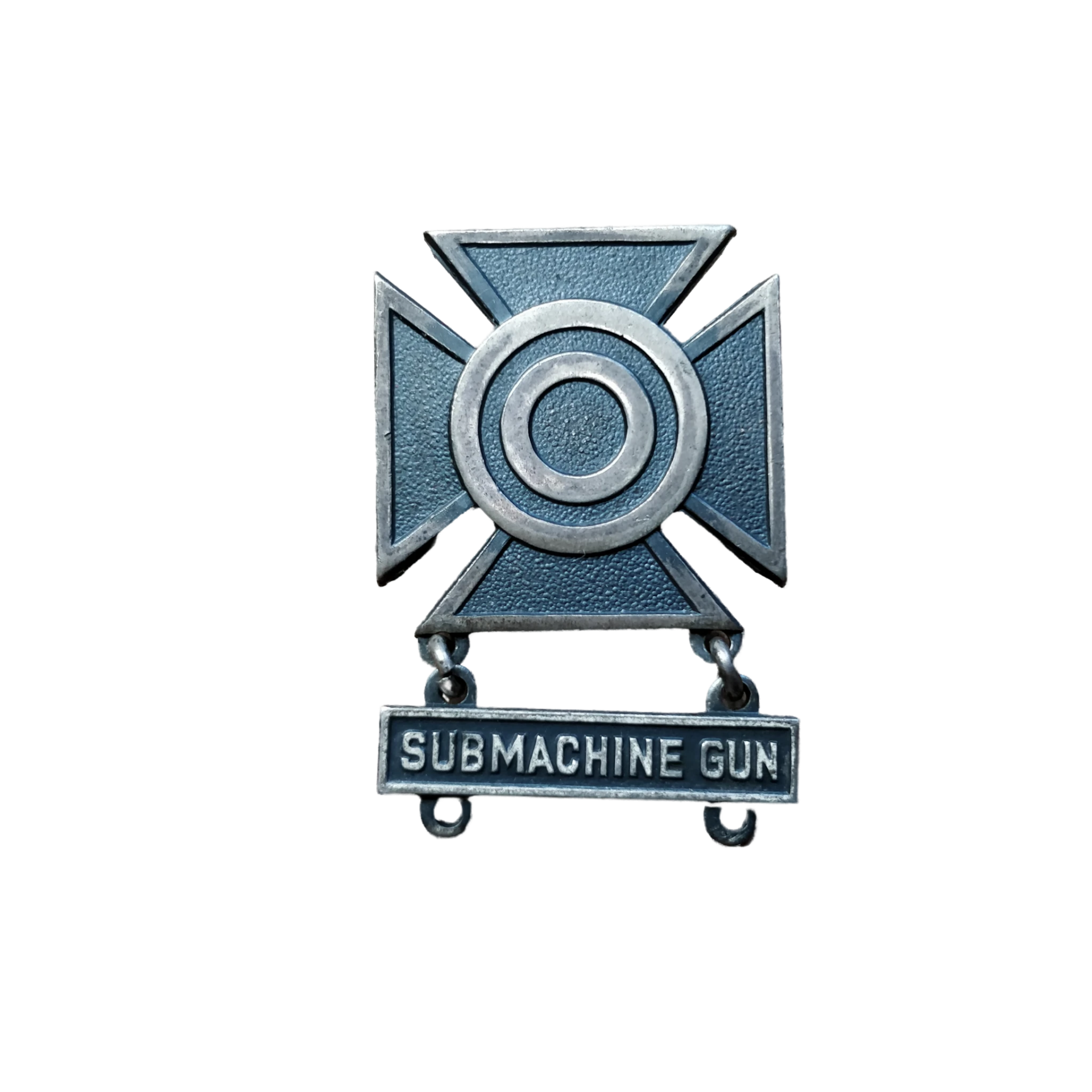 WWII US Marksman Badge Submachine Gun
