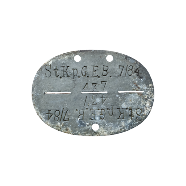 WWII German Erkennungsmarke EKM St. Kp. G. E. B. 7/84