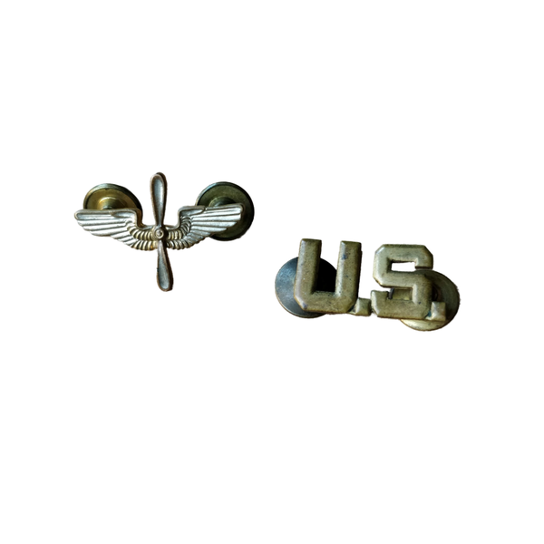 WWII US Collar Pin Set Air Force