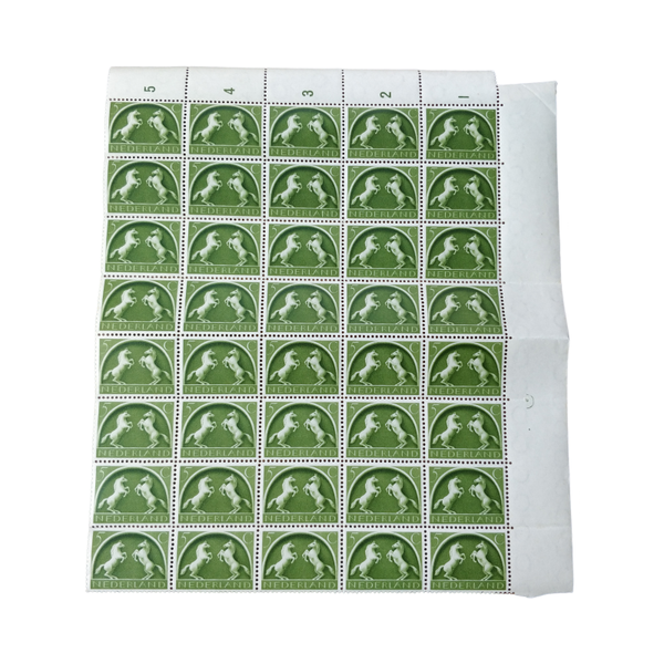WWII Dutch Stamp Sheet 1943 Saxon Horses