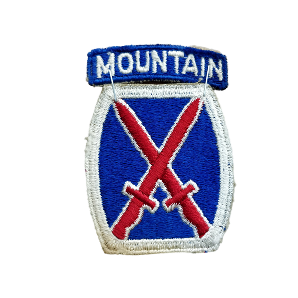 WWII US 10th Mountain Division Patch With Tab