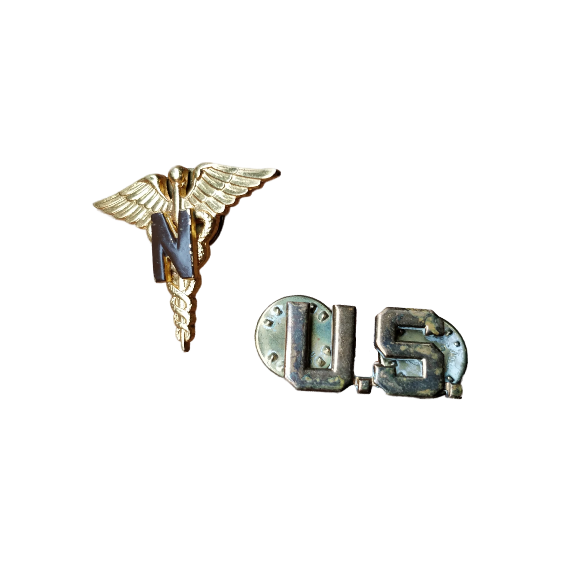 WWII US Collar Pin Set Nurse