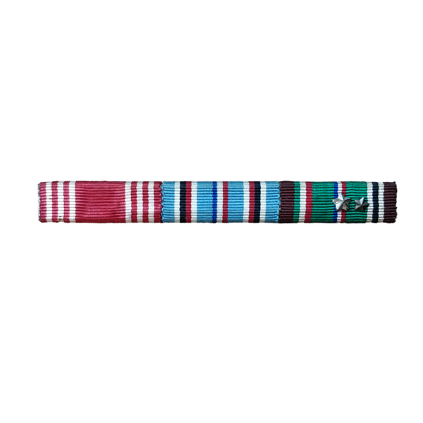 WWII US Ribbon Bar Good Conduct, American Campaign, Euro Campaign Medal