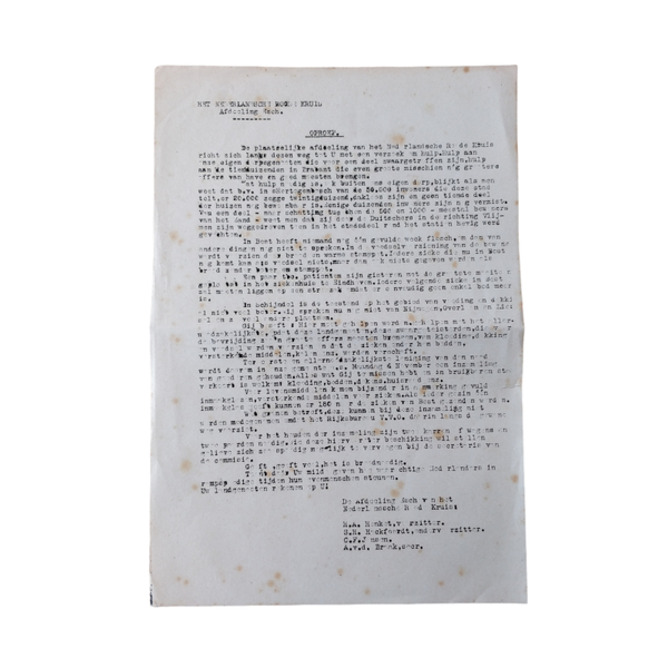 WWII Dutch Red Cross Document Esch